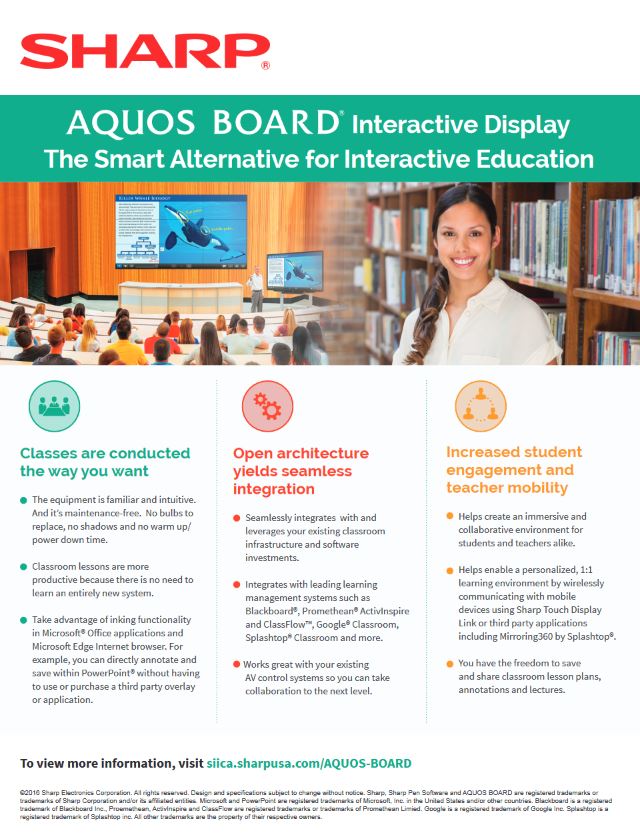 Sharp, Aquos Board, Education, Standard Digital Imaging