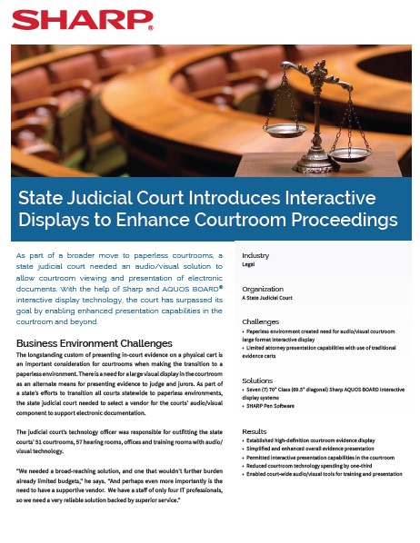 Sharp, State Judicial Court, Case Study, Legal, Standard Digital Imaging